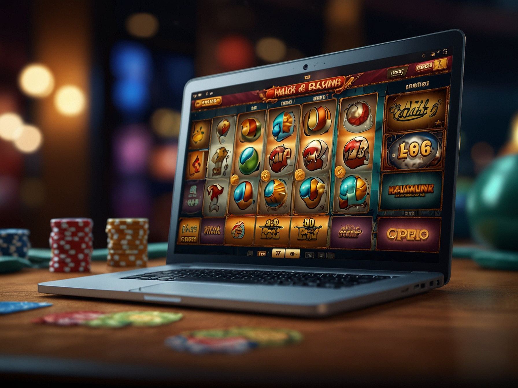 Verschiedene Casino Spiele auf einem Bildschirm